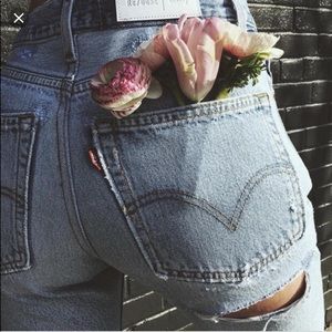 Re/Done high rise ass rip denim size 24